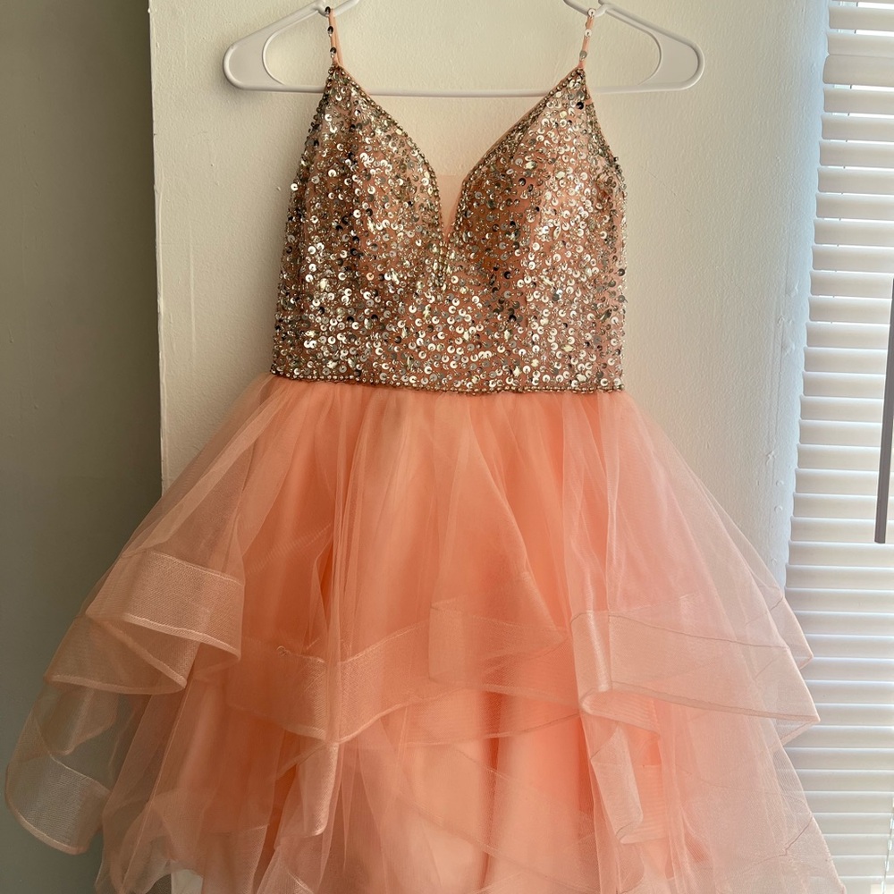 Sparkling Peach Kids Dress